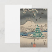 Kerstboom in besneeuwde landschap  kaart (Voorkant / Achterkant)