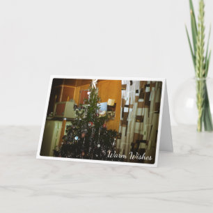 Kerstboom in Camper Warm Wishes Feestdagen Kaart