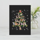 Kerstboom in Chihuahua, bedekt door vlieglicht Bedankkaart (Staand voorkant)