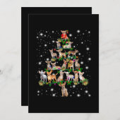 Kerstboom in Chihuahua, bedekt door vlieglicht Bedankkaart (Voorkant / Achterkant)