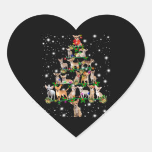 Kerstboom in Chihuahua, bedekt door vlieglicht Hart Sticker