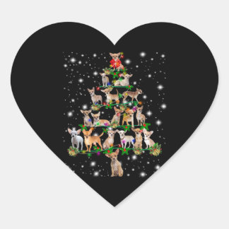 Kerstboom in Chihuahua, bedekt door vlieglicht Hart Sticker