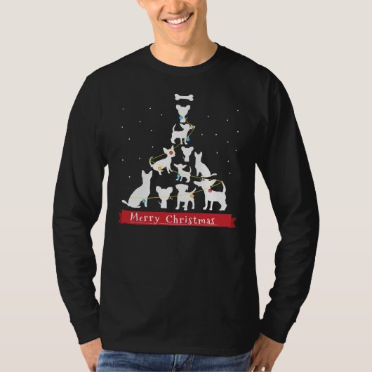 Kerstboom in Chihuahua voor Kerstmis T T-shirt (Voorkant)