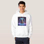 Kerstboom in de ruimte gedrukte hoodie (Voorkant volledig)