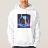 Kerstboom in de ruimte gedrukte hoodie (Voorkant)