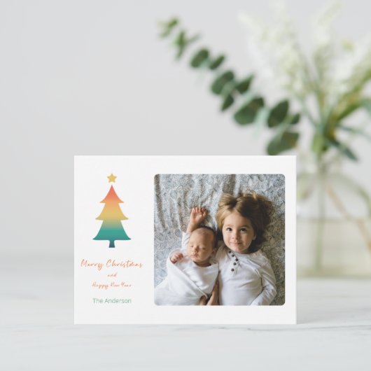 Kerstboom in de schemerfeestdag Postca Briefkaart (Staand voorkant)