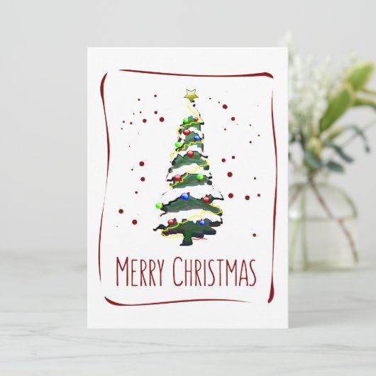 Kerstboom in de sneeuw, kerstkaart 2022 (Staand voorkant)