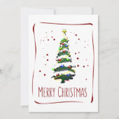 Kerstboom in de sneeuw, Wenskaart 2022 Feestdagenkaart (Voorkant)