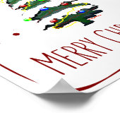 Kerstboom in de sneeuw, Wenskaart 2022 Poster (Hoek)