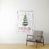 Kerstboom in de sneeuw, Wenskaart 2022 Wandkleed (In situ)