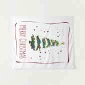 Kerstboom in de sneeuw, Wenskaart 2022 Wandkleed (Voorkant (horizontaal))