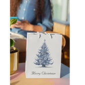 Kerstboom in Delfts Blauw aanpasbaar Medium Cadeauzakje