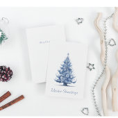 Kerstboom in Delfts Blauw Feestdagenkaart