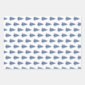 Kerstboom in Delfts Blauw Inpakpapier Vel (Voorkant)