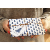 Kerstboom in Delfts Blauw Inpakpapier Vel