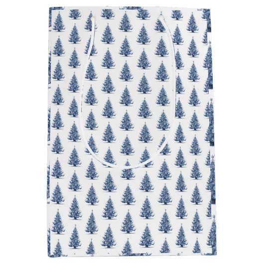 Kerstboom in Delfts Blauw Medium Cadeauzakje (Voorkant)