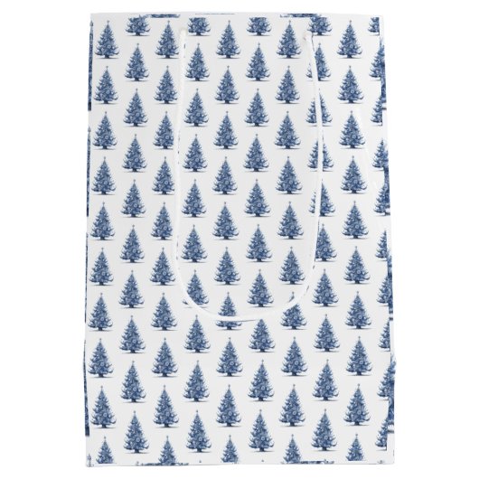 Kerstboom in Delfts Blauw Medium Cadeauzakje (Achterkant)