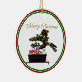 Kerstboom in een bakje keramisch ornament (Rechts)