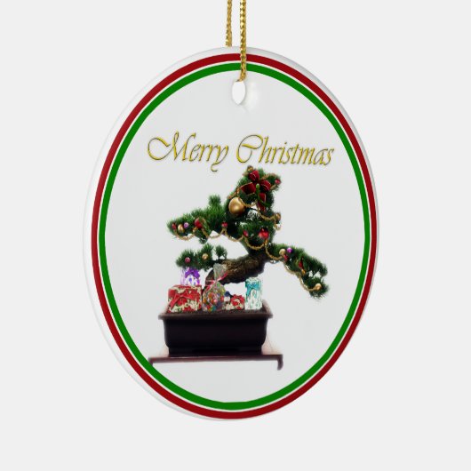 Kerstboom in een bakje keramisch ornament (Rechts)