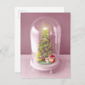 Kerstboom in een glazen koepel aankondigingskaart (Voorkant / Achterkant)