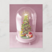 Kerstboom in een glazen koepel aankondigingskaart (Voorkant)