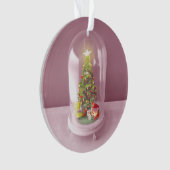 Kerstboom in een glazen koepel ornament (voorkant)