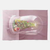 Kerstboom in een glazen koepel theedoek (Horizontaal)