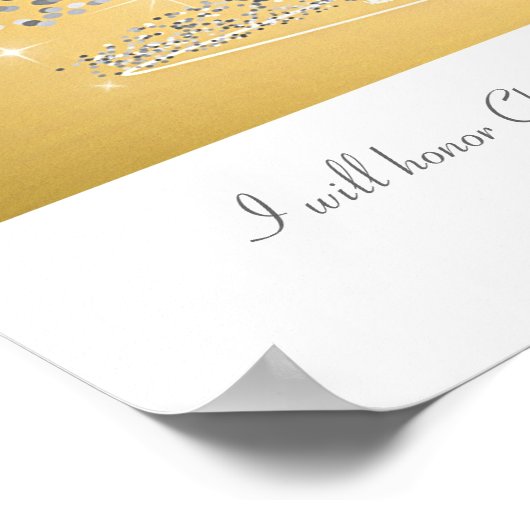 kerstboom in goud poster (Hoek)