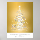 kerstboom in goud poster (Voorkant)