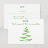 kerstboom in groen, eenvoudig en stijlvol. RSVP kaartje (Voorkant / Achterkant)