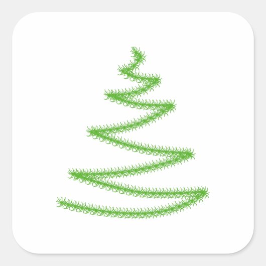 Kerstboom in groen, eenvoudig en stijlvol. vierkante sticker (Voorkant)