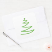 Kerstboom in groen, eenvoudig en stijlvol. vierkante sticker (Envelop)