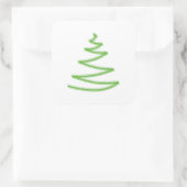 Kerstboom in groen, eenvoudig en stijlvol. vierkante sticker (Tas)