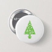 Kerstboom in groen en wit. ronde button 5,7 cm (Voorkant /achterkant)