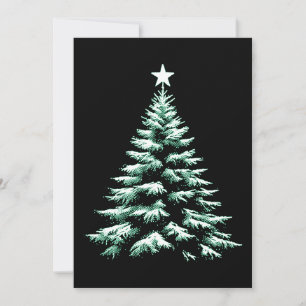 Kerstboom in grunge-stijl groen & zwart feestdagenkaart