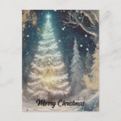 Kerstboom in het bos briefkaart (Voorkant)