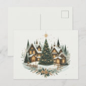 Kerstboom in het dorp briefkaart (Voorkant / Achterkant)