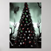 Kerstboom in het horrorwoud | AI Art. Poster (Voorkant)