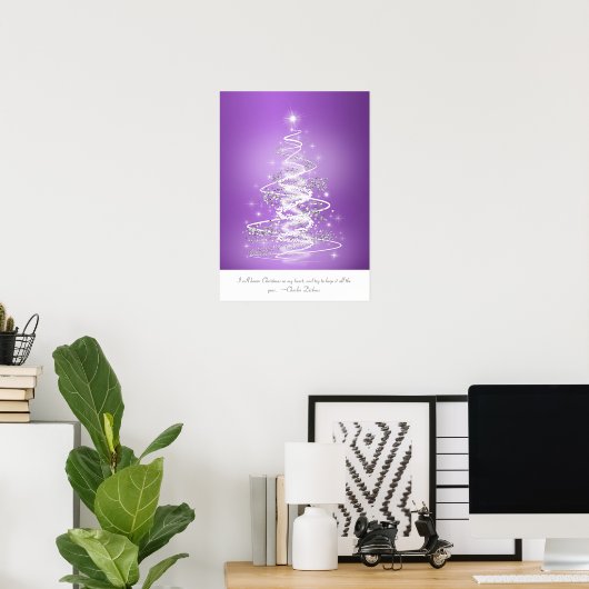 kerstboom in het Paars Poster (Thuiskantoor)