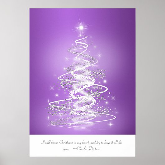 kerstboom in het Paars Poster (Voorkant)