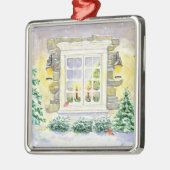 Kerstboom in het raam w Cardinals Ornament (Links)