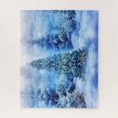 Kerstboom in het Snowy Forest Legpuzzel (Verticaal)