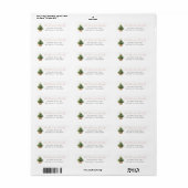 Kerstboom in mand adres etiket (Full Sheet)