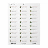 Kerstboom in mand adreslabel etiket (Full Sheet)