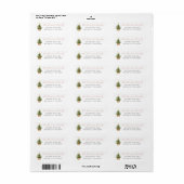 Kerstboom in mand adreslabel etiket (Full Sheet)