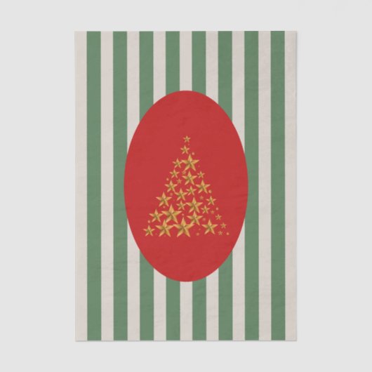 Kerstboom in mid-century-stijl met gouden ster tissuepapier (Voorkant)