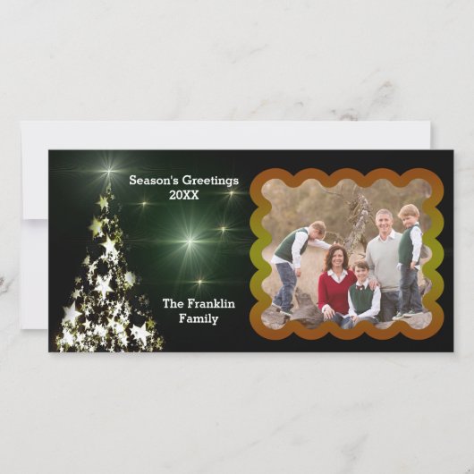 Kerstboom in Midnight Green Uw foto Feestdagenkaart (Voorkant)