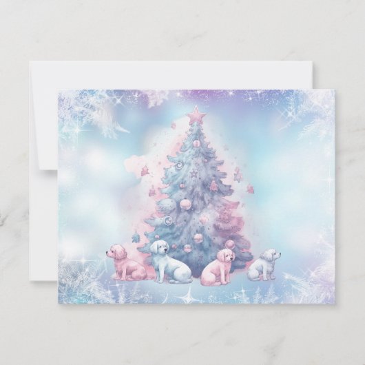Kerstboom in pastel roze blauw Puppy (Voorkant)