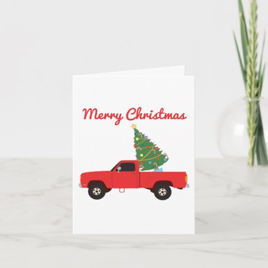 Kerstboom in Pick-up Truck Kaart (Voorkant)