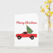 Kerstboom in Pick-up Truck Kaart (Gele Bloem)